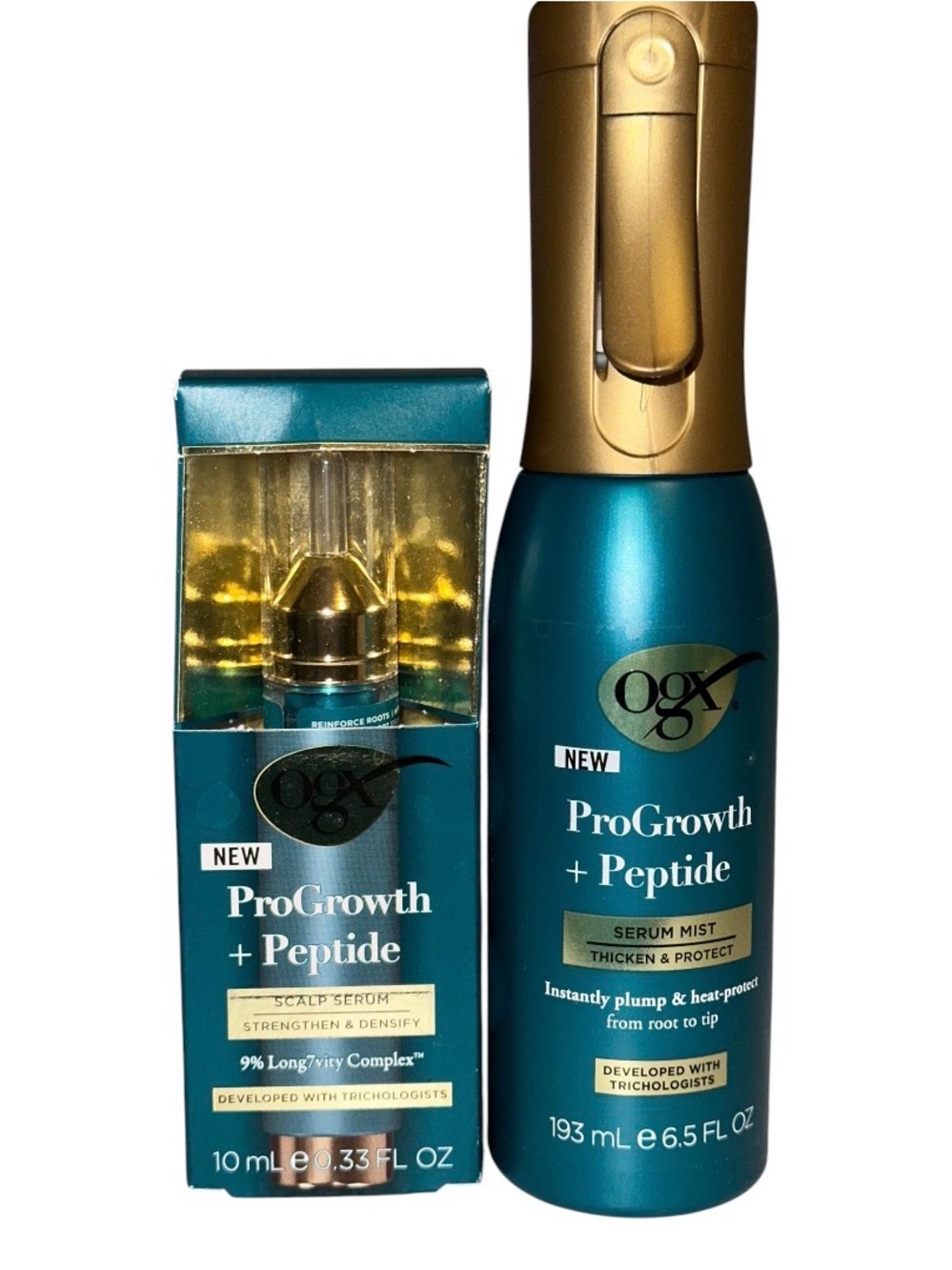 New OGX ProGrowth + Peptide Serum Mist 6.5 fl oz and scalp serum